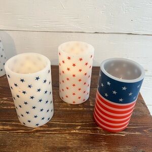 3 candles Patriotic LED Candle Set